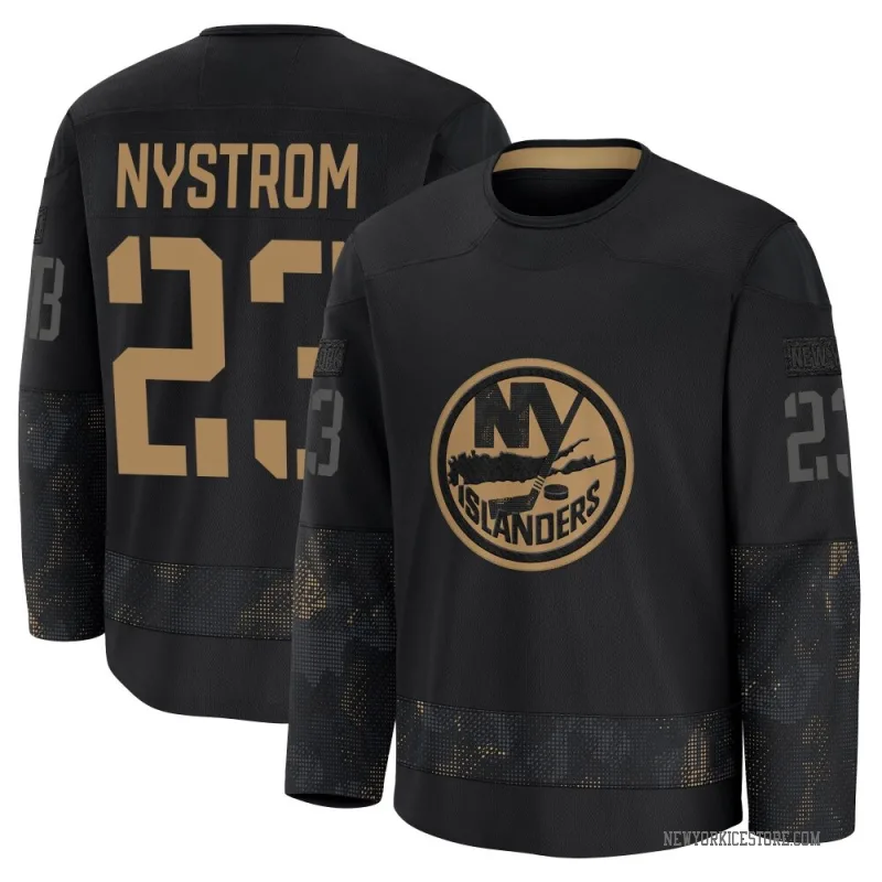 Black Men's Bob Nystrom New York Islanders Premium 2024 Military Appreciation Practice Jersey