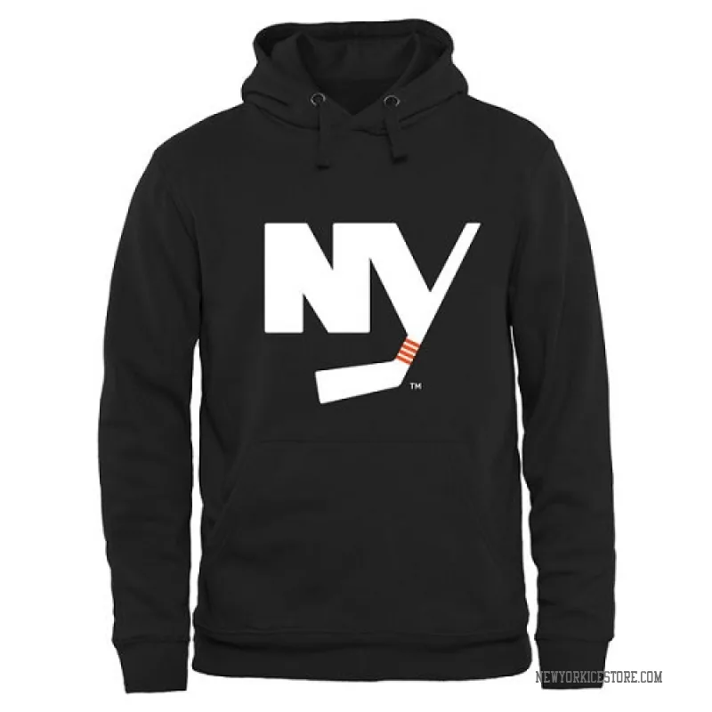 Black Men's New York Islanders Rinkside Logo Pullover Hoodie -