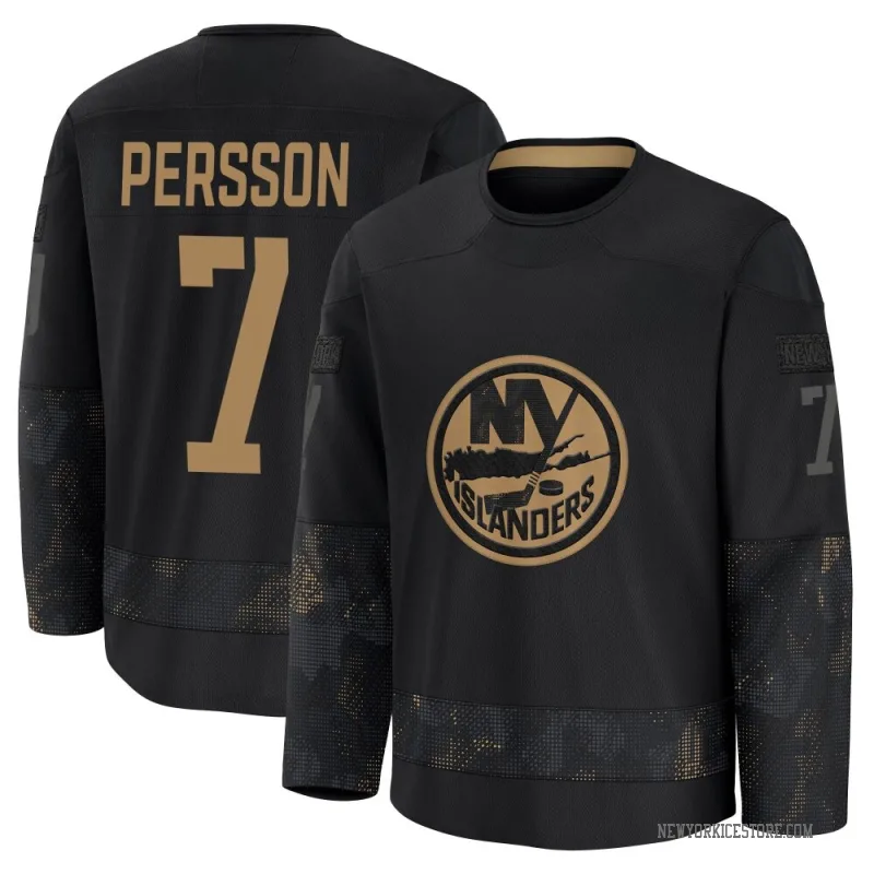 Black Men's Stefan Persson New York Islanders Premium 2024 Military Appreciation Practice Jersey