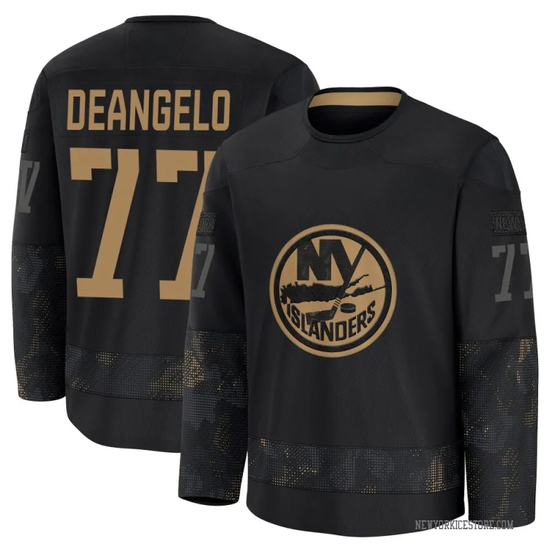 Black Men's Tony DeAngelo New York Islanders Premium 2024 Military Appreciation Practice Jersey