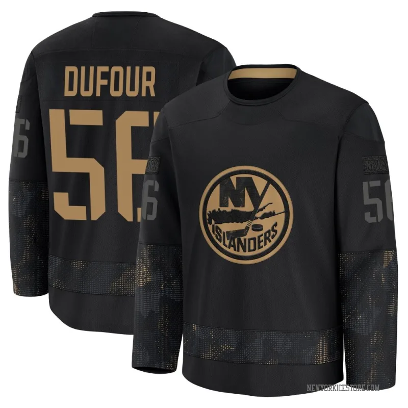 Black Men's William Dufour New York Islanders Premium 2024 Military Appreciation Practice Jersey