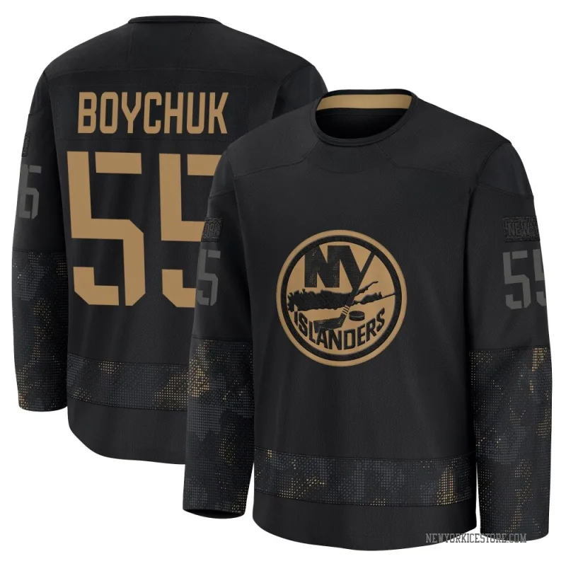 Black Youth Johnny Boychuk New York Islanders Premium 2024 Military Appreciation Practice Jersey