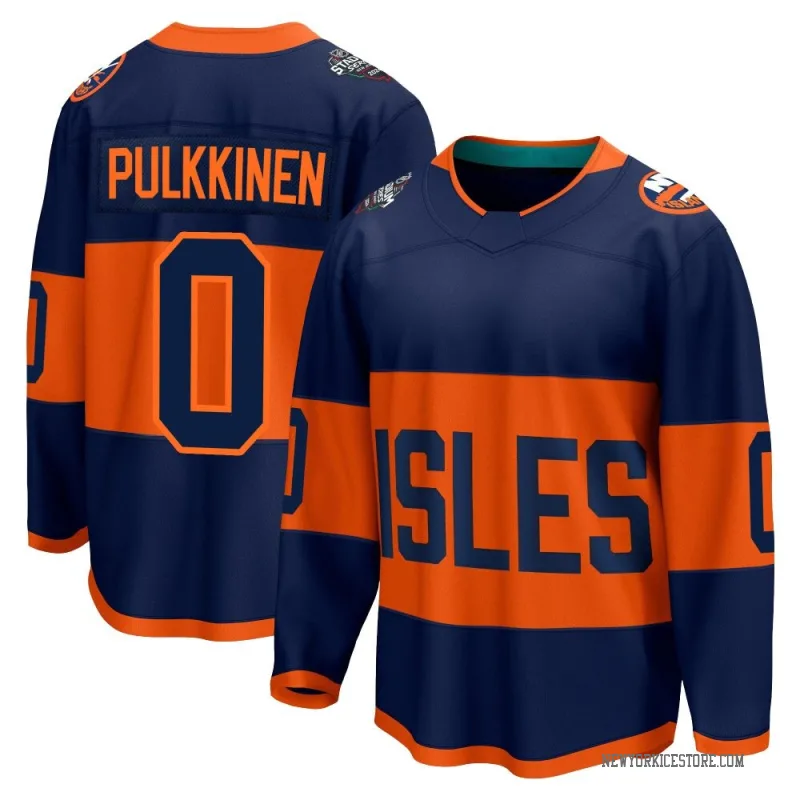 Navy Men's Jesse Pulkkinen New York Islanders Breakaway 2024 Stadium Series Jersey