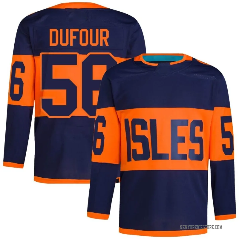 Navy Men's William Dufour New York Islanders Authentic 2024 Stadium Series Primegreen Jersey