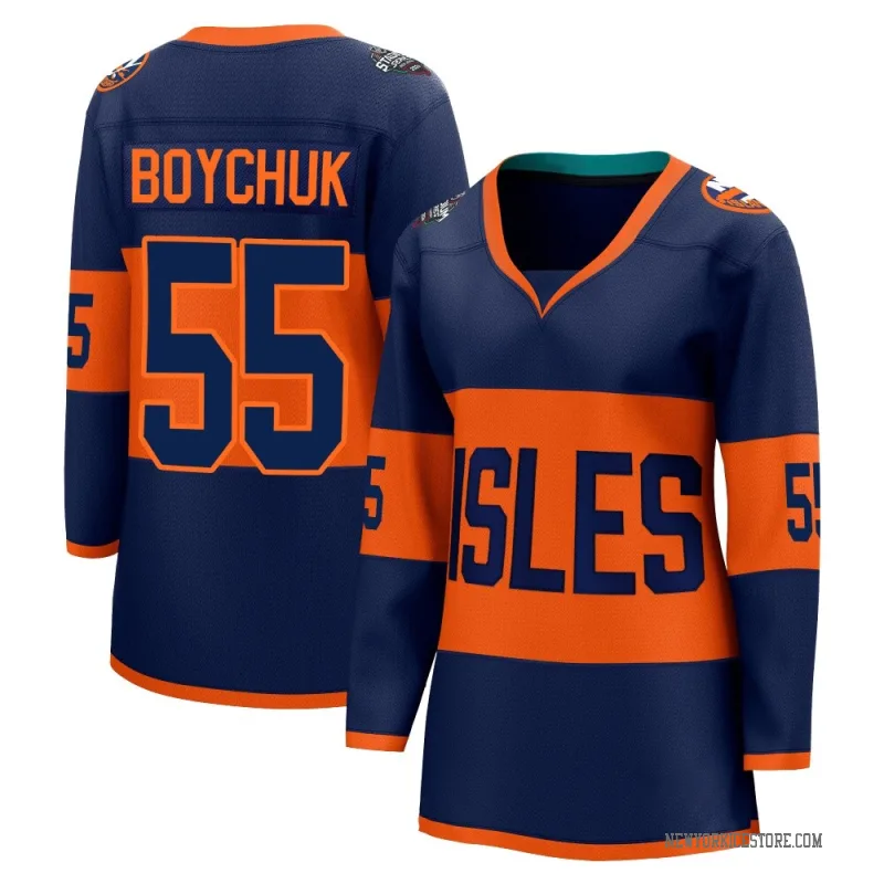 Navy Women's Johnny Boychuk New York Islanders Breakaway 2024 Stadium Series Jersey