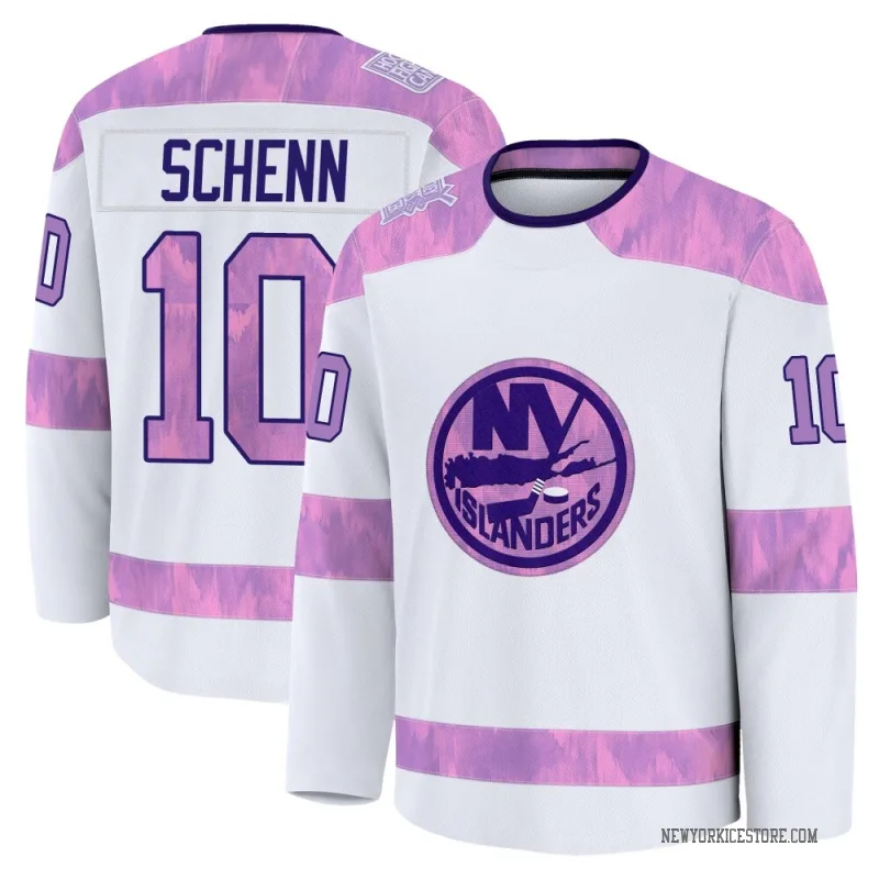 White Men's Brayden Schenn New York Islanders Premium 2024 Hockey Fights Cancer Practice Jersey