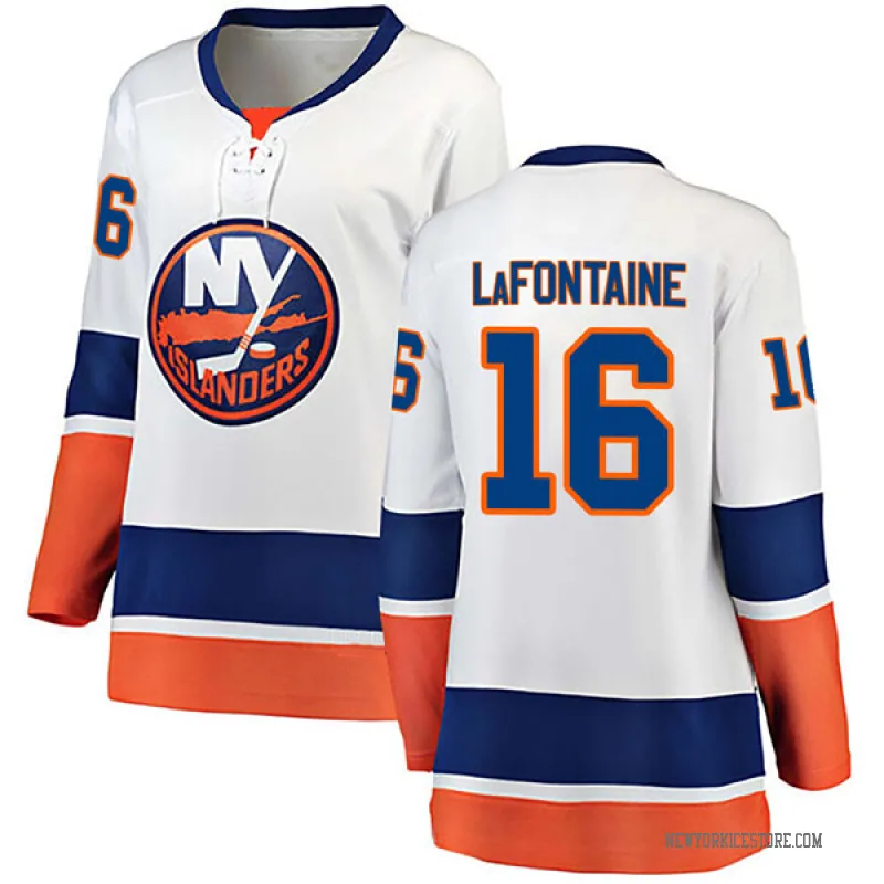 White Women's Pat LaFontaine New York Islanders Breakaway Away Jersey
