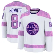 White Youth Garry Howatt New York Islanders Premium 2024 Hockey Fights Cancer Practice Jersey