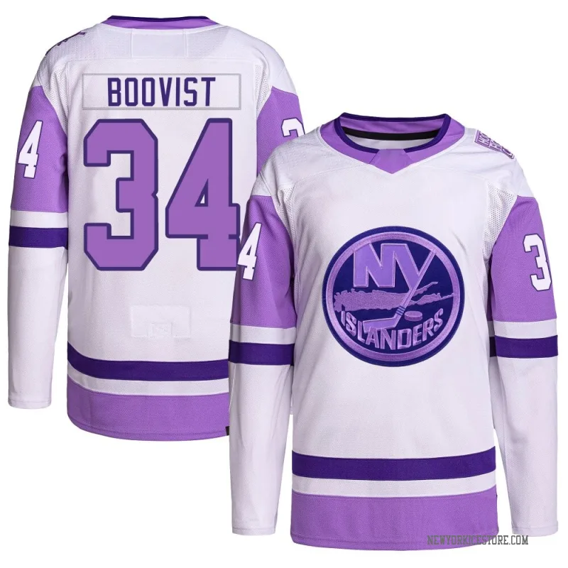White/Purple Men's Adam Boqvist New York Islanders Authentic Hockey Fights Cancer Primegreen Jersey