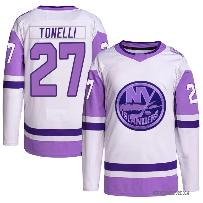 White/Purple Youth John Tonelli New York Islanders Authentic Hockey Fights Cancer Primegreen Jersey
