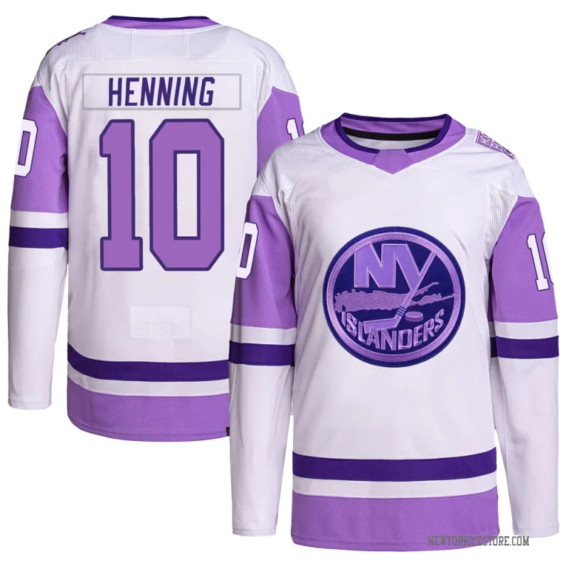 White/Purple Youth Lorne Henning New York Islanders Authentic Hockey Fights Cancer Primegreen Jersey